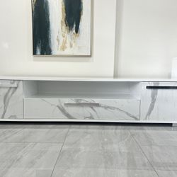 White Tv Stand 76” Brand New