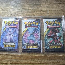 3 Sealed Booster Packs Pokemon Shining Legends 