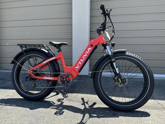 VTUVIA Reindeer 750 Watts 26 Inch Step Thru Electric Bike In Red