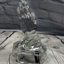 Marquis By Waterford Crystal Collectible Praying Hands Jesus Sculpture