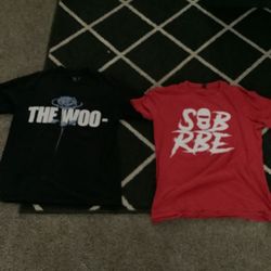 Pop Smoke The Woo Shirt and Red shirt