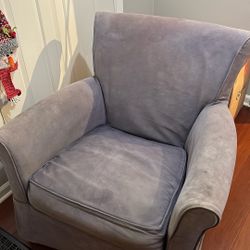 Land of Nod Purple Swivel Rocking Chair