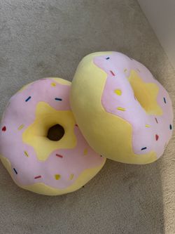 Set of 2 Pink Donut Floor Pillows / Kids Cushions 🍩