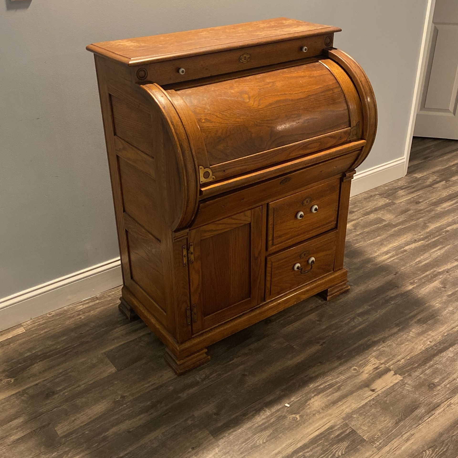 Secretarial Roll Top Desk