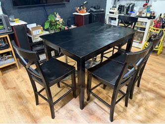 Bar height dining table with 4 chairs