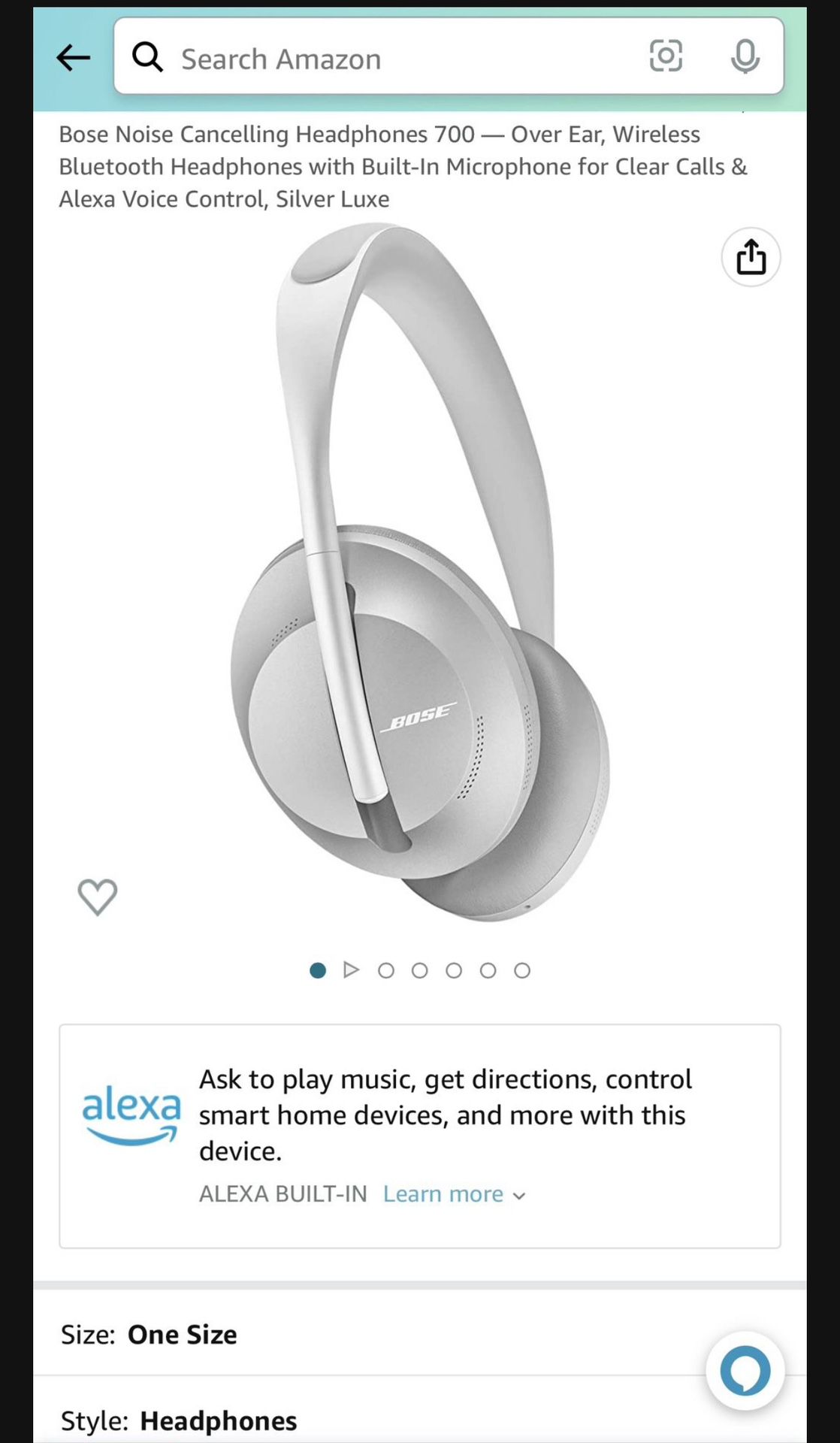  Bose Headphones 700, Noise Cancelling Bluetooth Over-Ear Wireless  Headphones with Built-In Microphone for Clear Calls and Alexa Voice  Control, Silver Luxe : Electronics