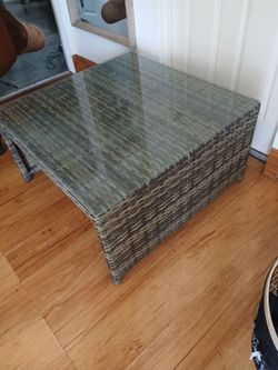 Patio glass table
