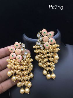 Womens Gold Plated & pearls Earings