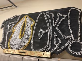 Handmade Custom Graffiti String Art Sign