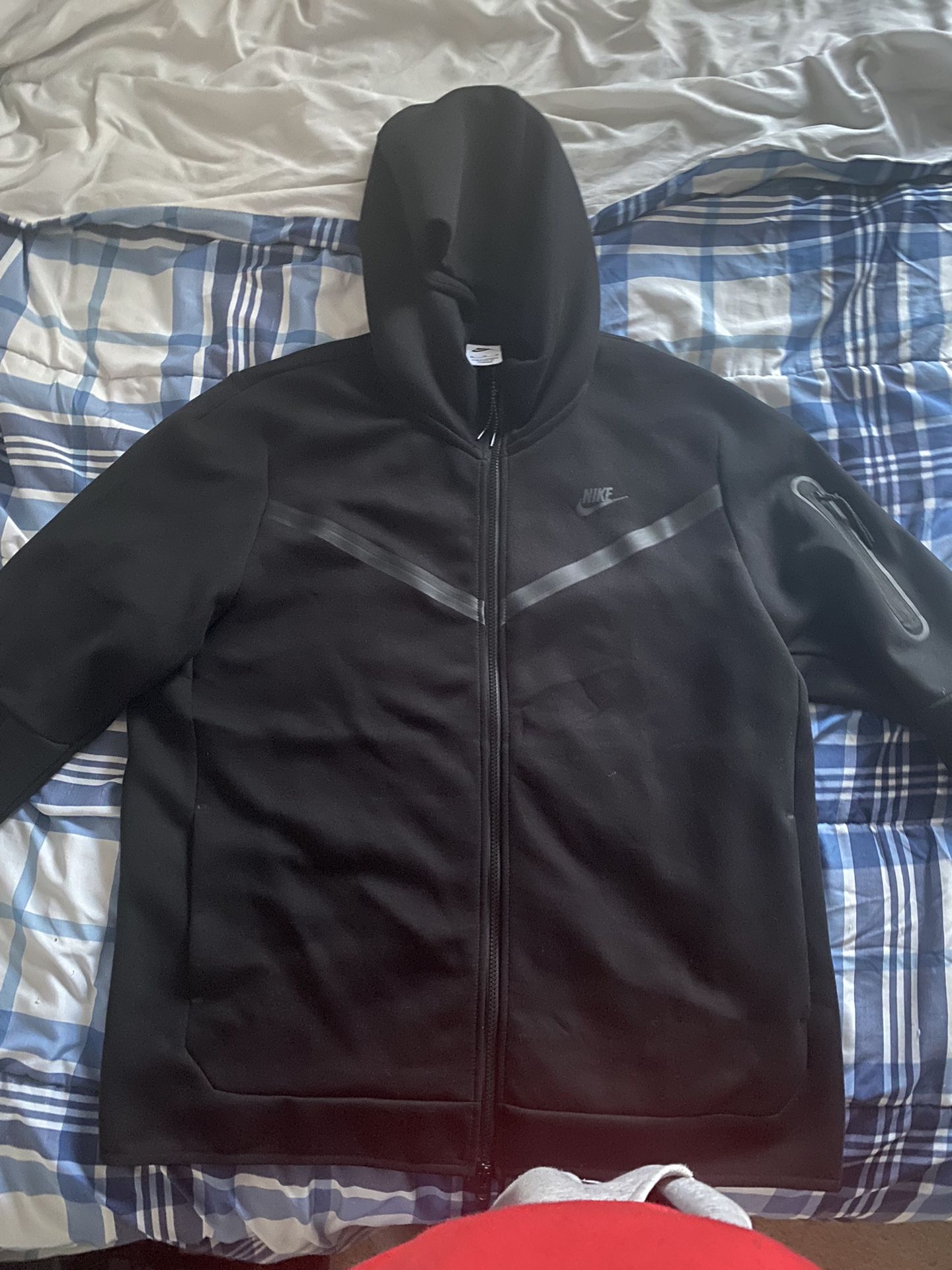 Black Nike Tech Sweatsuit Zip Up  Hoodie Men's Jacket XL
