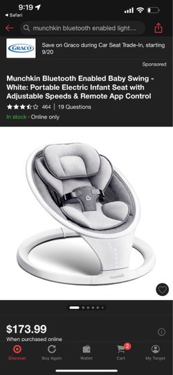 Munchkin Bluetooth Baby Swing(Without cord)