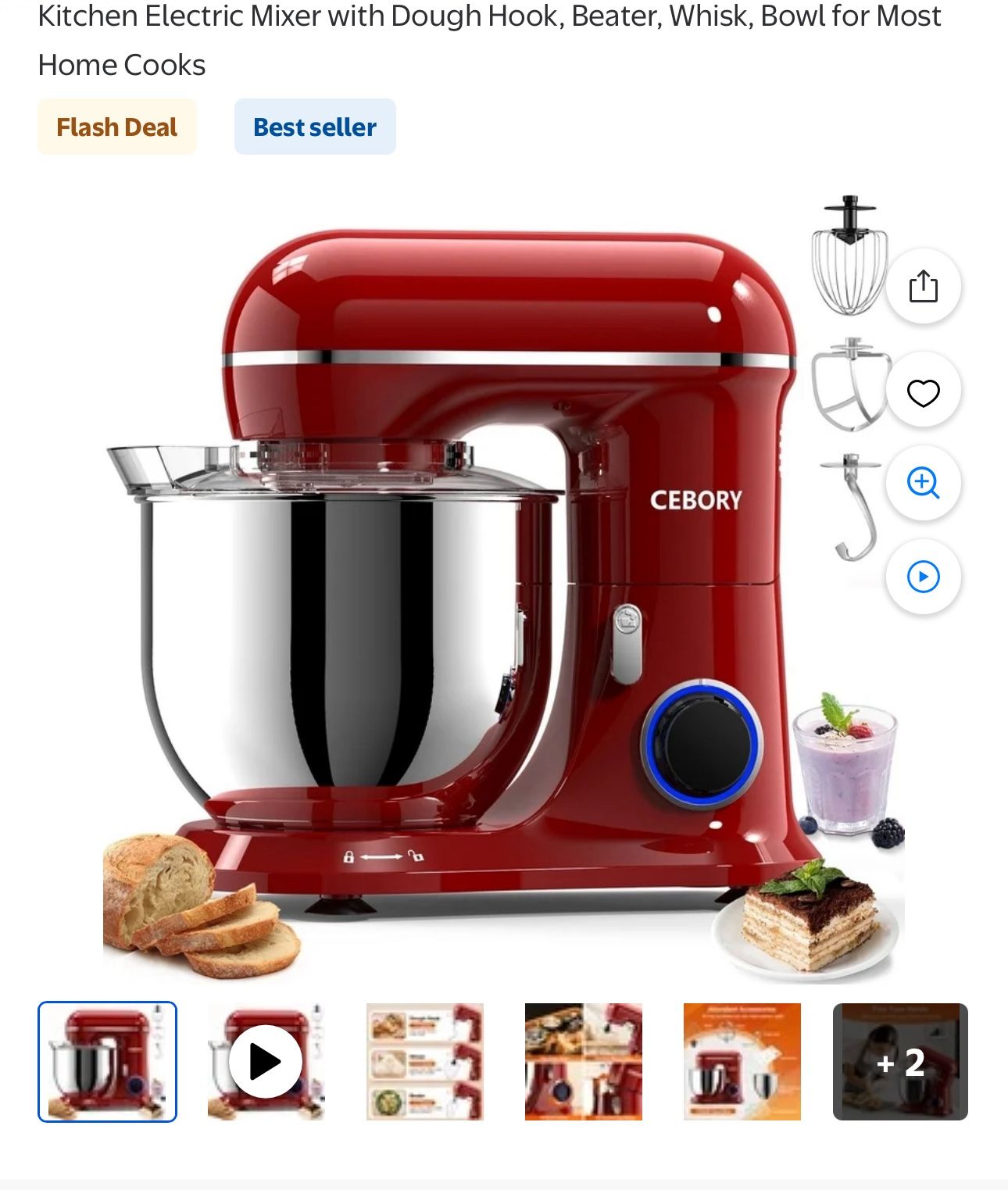 3-IN-1 Stand Mixer, 6.5 QT Tilt-Head 10-Speed Food Mixer, Kitchen Electric Mixer with Dough Hook, Beater, Whisk, Bowl for Most Home Cooks