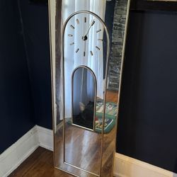 Vintage 80s Mirror Pendulum Wall Clock