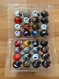 Set of 32 mini football helmets