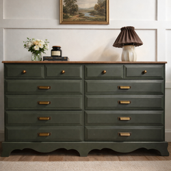 Bedroom set / 2 dressers / green dresser set solid wood timeless