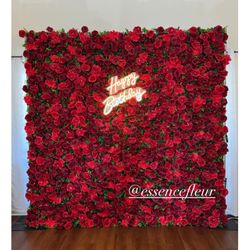 Flower Backdrop And Neon Sign 