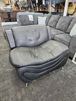New in stock black faux leather chair only special
