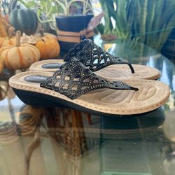 Fancy Black Sandals New Womens Size 11 Wide