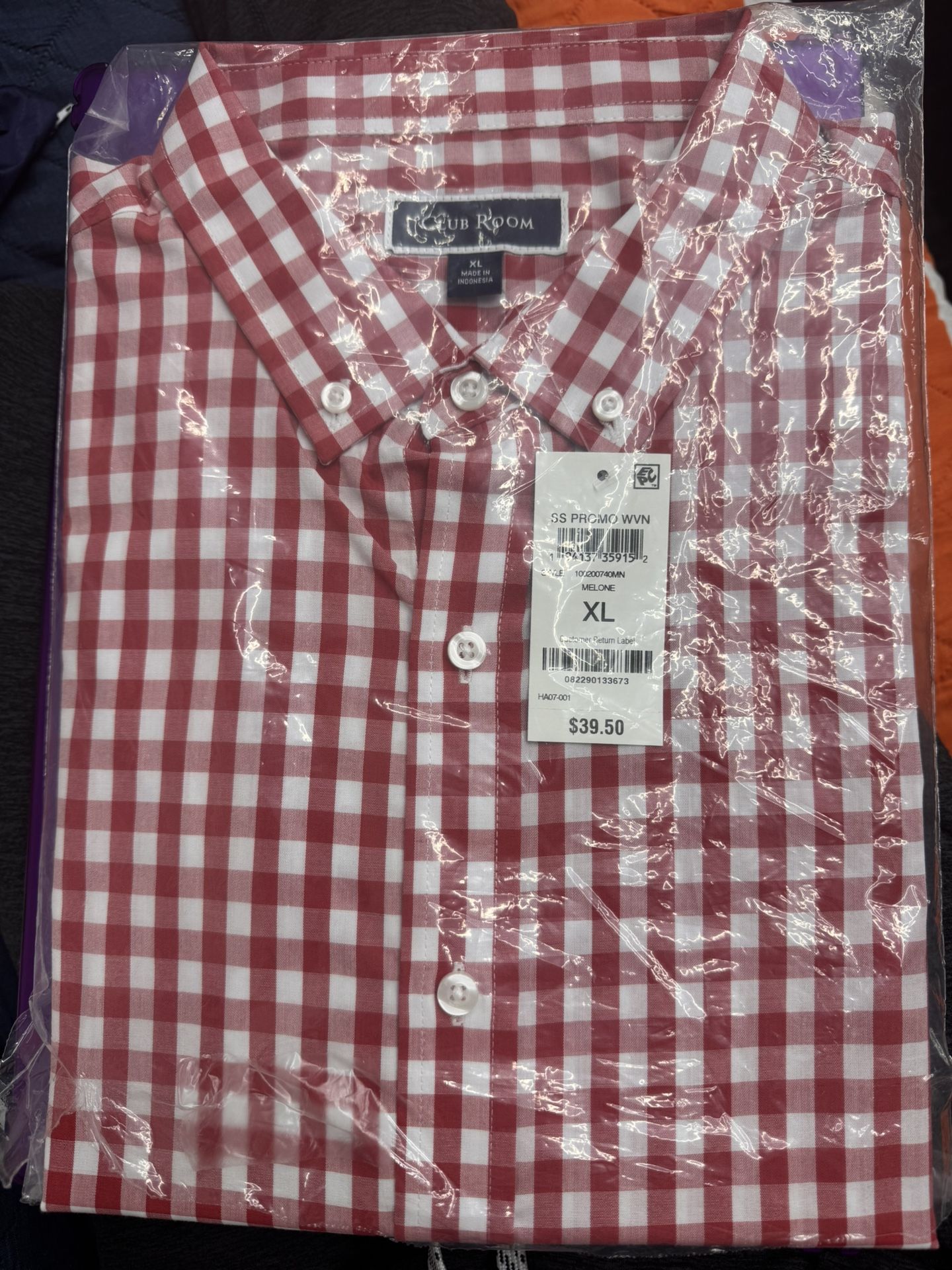 Red Plaid Short Sleeve Shirt