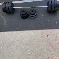 Bar With 140 Pounds Of Weights