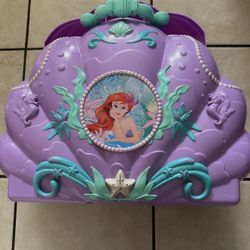 Disney Princess Ariel Vanity Shell Tabletop Vanity Play Purple Teal Lights Sound