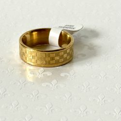 Men’s Stainless Steel Gold Ring, Size 9