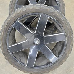 24" Rims With Tires Mud Terrain LT