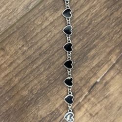 Black Heart Charm Choker Necklace Alt