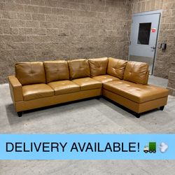 Carmel Leather L Sectional Couch Sofa (DELIVERY AVAILABLE! 🚛💨)