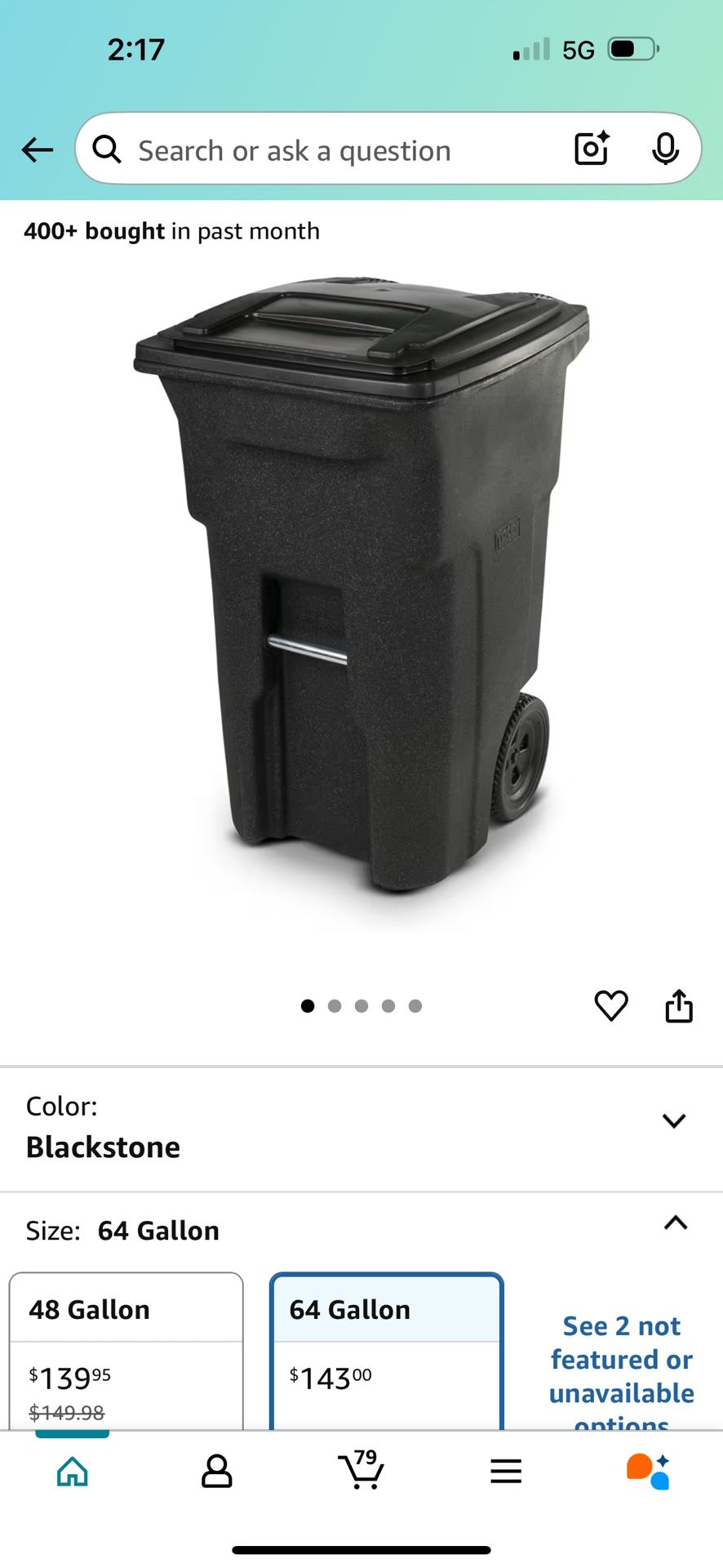 Brand New 64 Gallon Garbage Cans and Lid Heavy Duty Construction Built