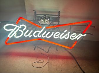 Budweiser Bowtie Bar room Neon