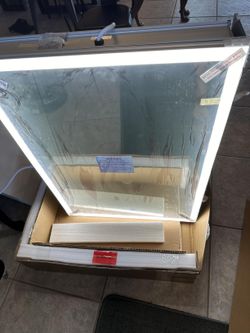 Cabinet with Lights, AL Alloy Frame, Plug-in or Hardwired, Recessed or Wall Mount, Mirror Doors/3 Colors/Dimmable/Interior Sensor Light/Defog