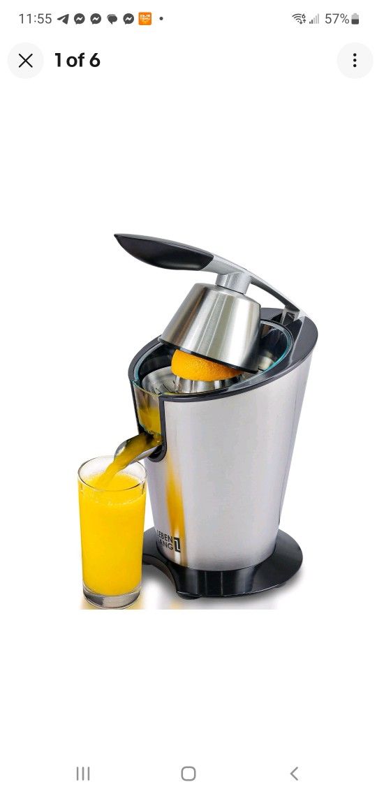 Brand New Stainless Steel Electric Citrus Juicer – Easy Lever Press
