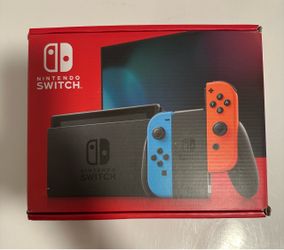 Nintendo Switch with Neon Blue and Neon Red Joy-Con
