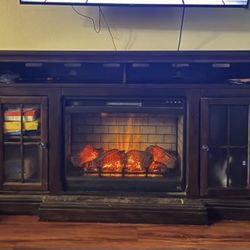 TV Stand with Electric Fireplace 