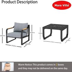 3pc outdoor patio chair set