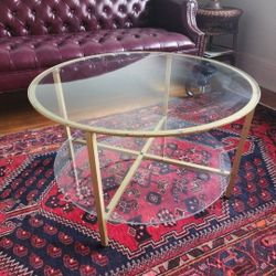 Glass Gold Metal Coffee Table