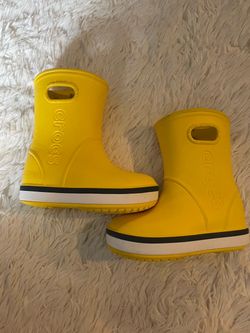 Crocs Kids Yellow Rain Boots C8