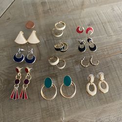 Vintage Napier, Monet, Trifari Earrings (set Of 11) Price Reduced In Description If Buying All