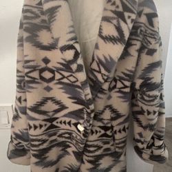 Donnybrook Tribal Pattern Faux Fur Coat