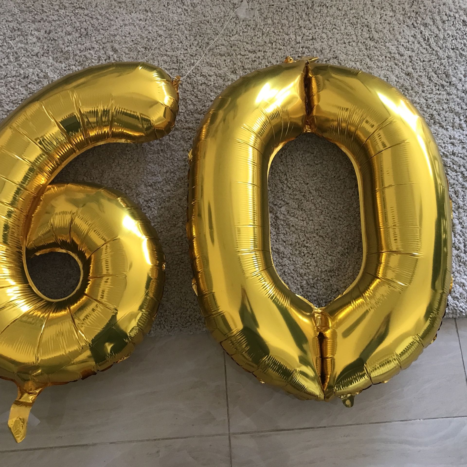 Birthday Balloons - Free “60”…number Of Years