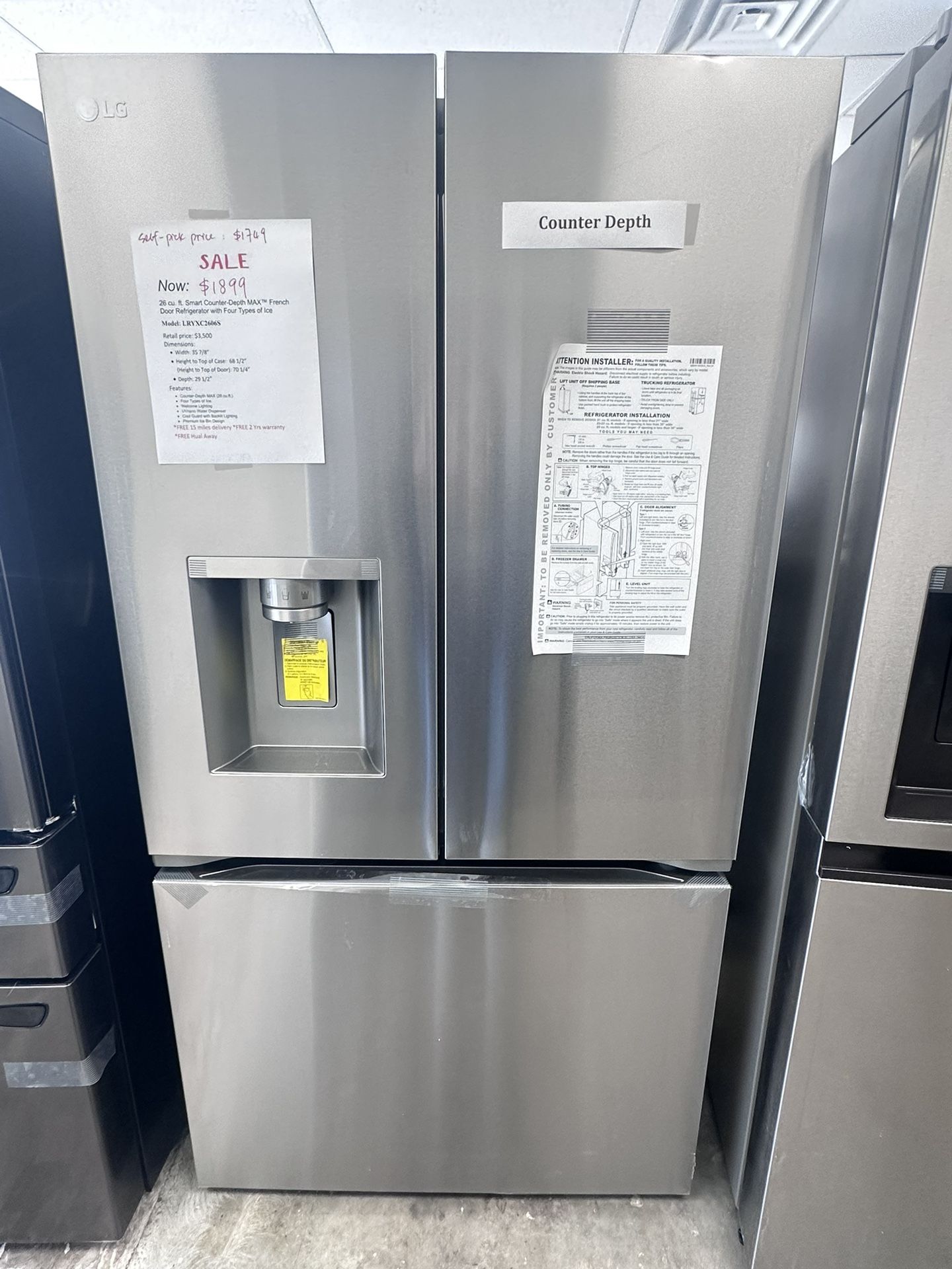 LG Counter Depth Max Refrige Unused