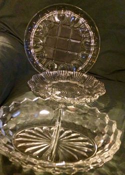 Vintage Glass Deviled Egg plates and candy dish