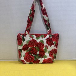 NEW ROSES ARE RED QUILTED HANDMADE PURSE 