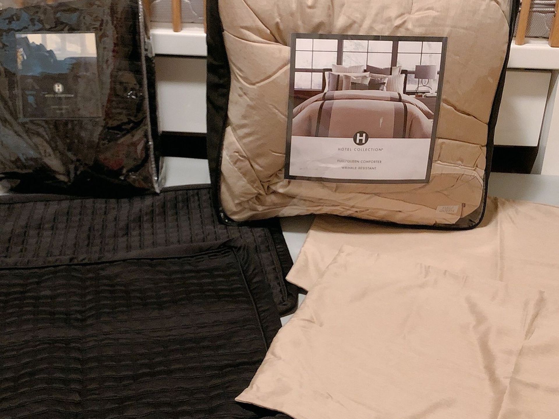 Hotel Collection Bedding Set: Comforter, Pillow Shams, Quilted Coverlet,