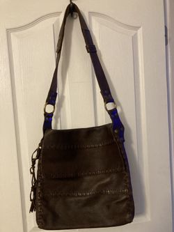 VINTAGE LUCKY BRAND LEATHER MESSENGER BAG