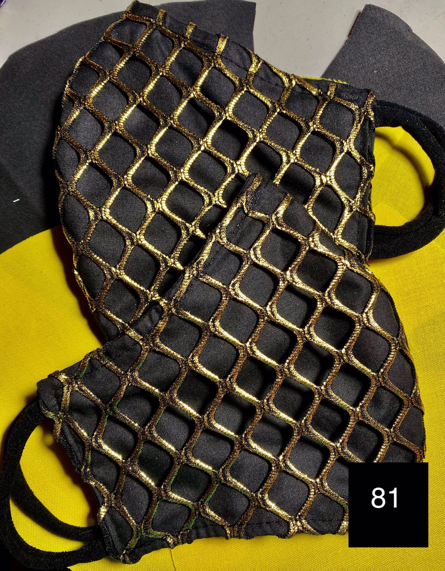Gold and Black Face Mask