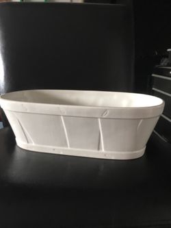 White ceramic planter