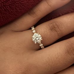 1.5 Ct Size 6 white Lab Grown Diamond Round Cut 10k Yellow  