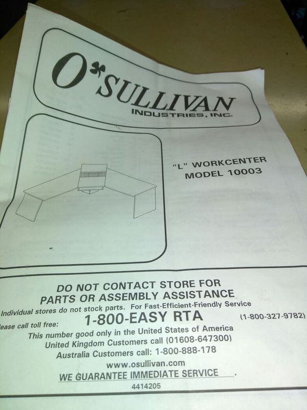 O Sullivan L Work Center Office Desk Corner For Sale In Tacoma Wa